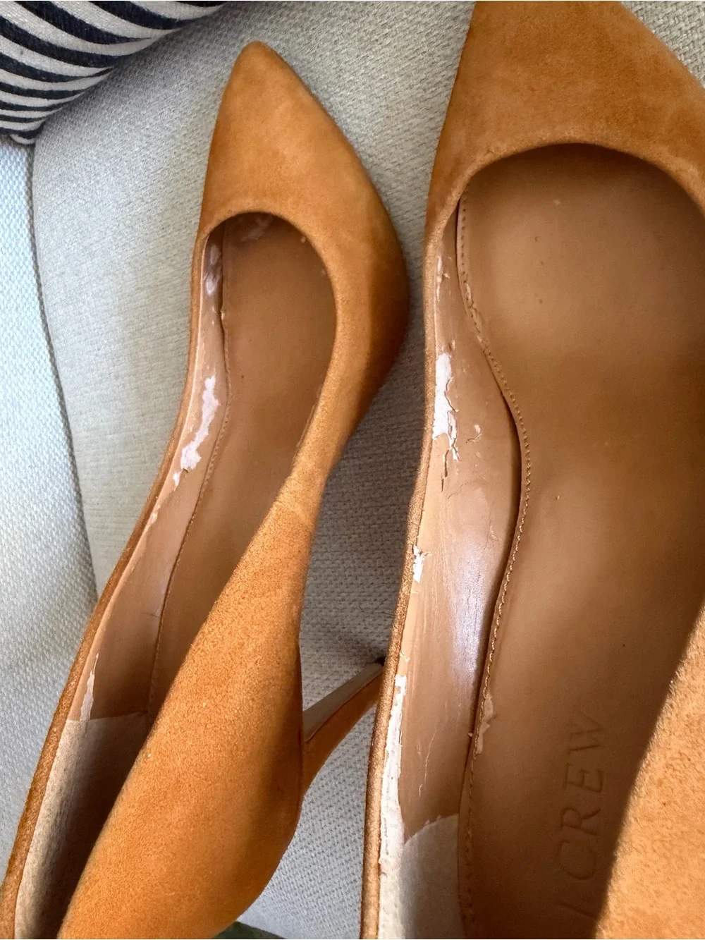 J. Crew Pointed-Toe Suede Pumps in Camel